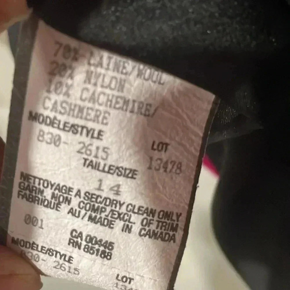 ❤️Clearance ❤️[14]Vintage Louben II Wool Blend  WMN Pink/Red Zip Pea Coat Blazer - Picture 4 of 5